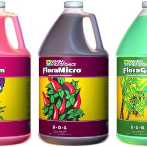 General Hydroponics Flora Grow, Bloom, Micro Combo Fertilizer, 1 Gallon Each, Pack of 3