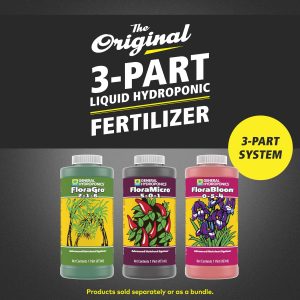 General Hydroponics Flora Grow, Bloom, Micro Combo Fertilizer Set Pack of 3, 1 Pint Each