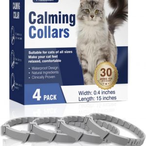 Calming Collar for Cats,Cat Pheromone Collar 4 Packs,15-Inch Length-Adjustable, Cat Calming Collar Can Quickly Help Cats Overcome Anxiety, Stress Relief Time Lasts 30 Days Effective