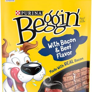 Purina Beggin’ Strips With Real Meat Dog Treats With Bacon and Beef Flavors – 48 oz. Pouch