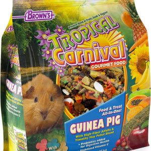 F.M. Brown’s Tropical Carnival Gourmet Guinea Pig Food with Alfalfa and Timothy Hay Pellets – Vitamin-Nutrient Fortified Daily Diet – 5lb